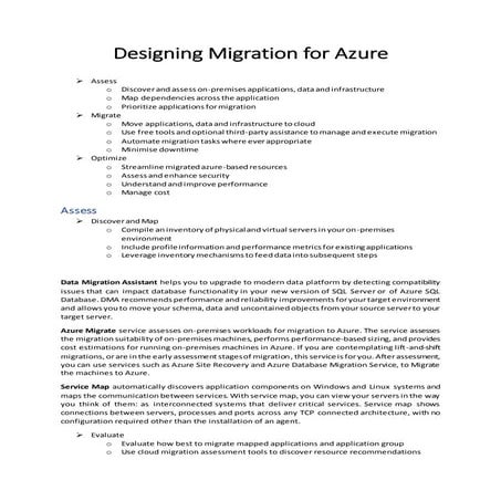 Designing migration for azure