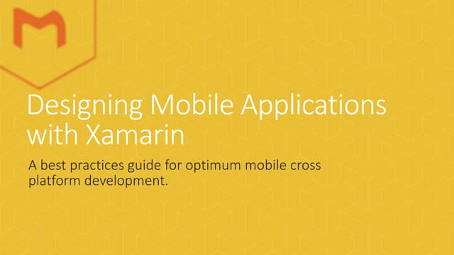 Designing mobile applications with xamarin
