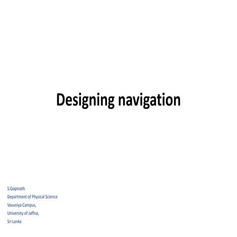 Designing navigation