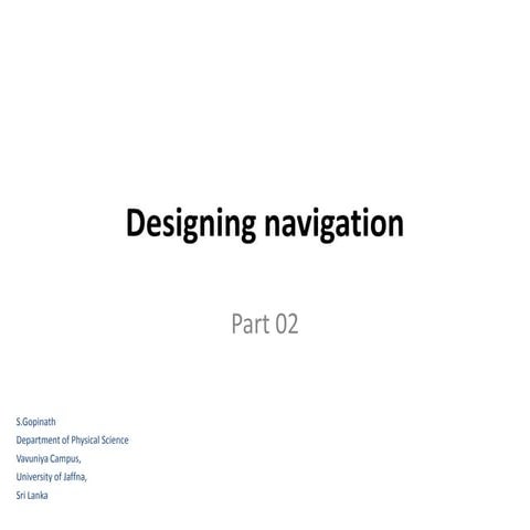 Designing navigation part 2