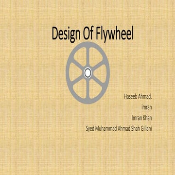Designing of fly wheel