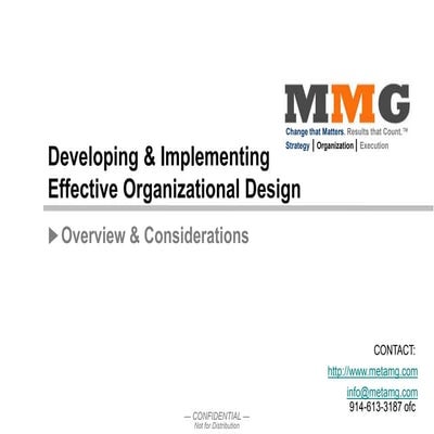 Designing Organizations For High Performance