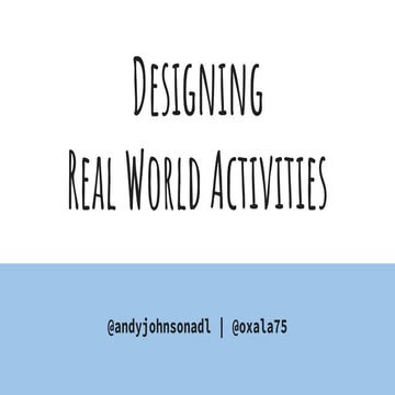 Designing real world activities with xAPI