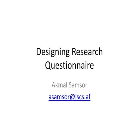 Designing research questionnaire