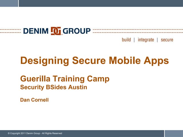 Designing Secure Mobile Apps