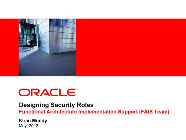 Oracle Fusion Applications Security - Designing Roles