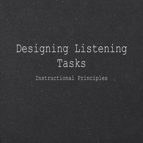 Designing tasks and lessons listening and viewing