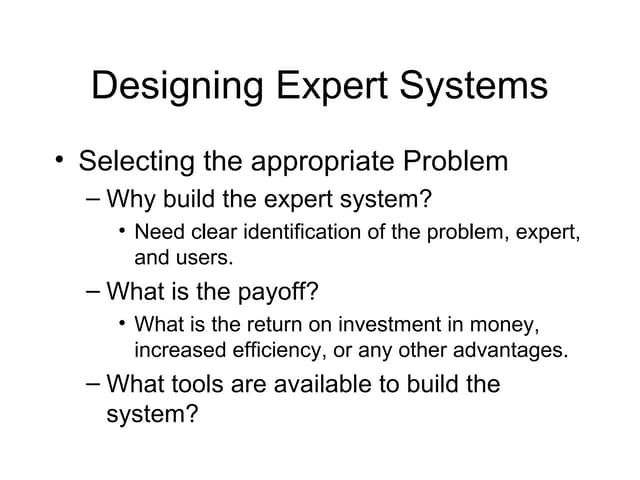 Designing the expert system