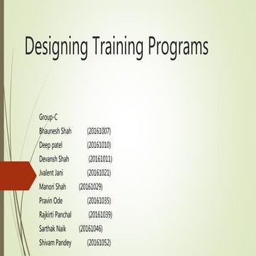 Designing training programs
