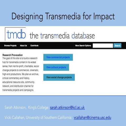 Designing transmedia for impact