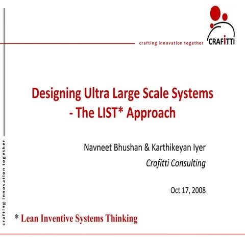 Designing Ultra Large Scale Systems List