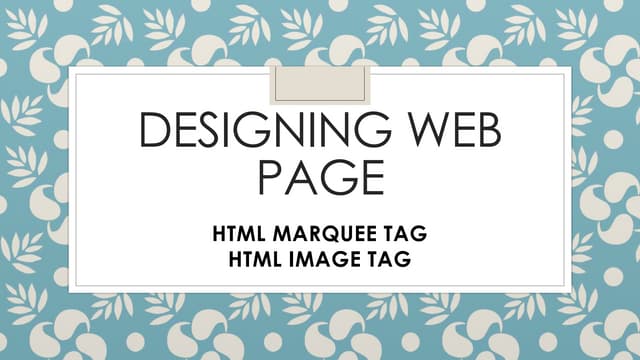 Designing web page  marquee and img tag