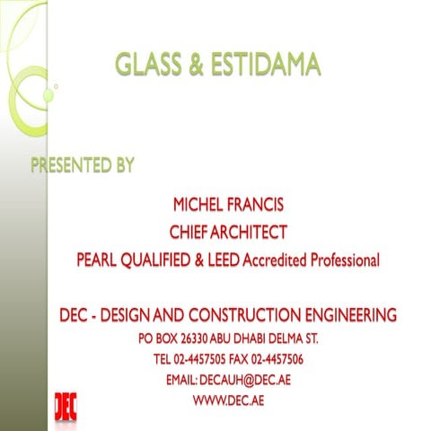 Designing with glass to achieve estidama pearl ratings