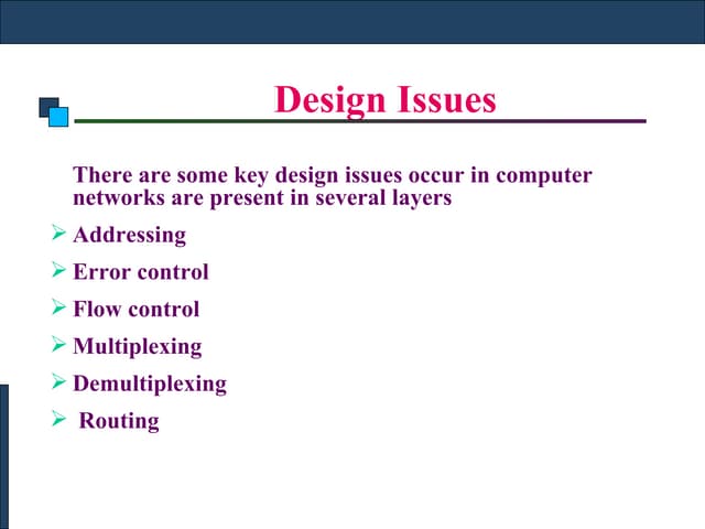 Design issues for the layers