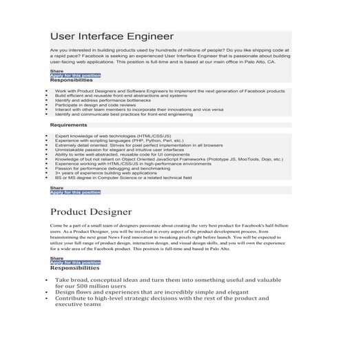 Design job descriptions