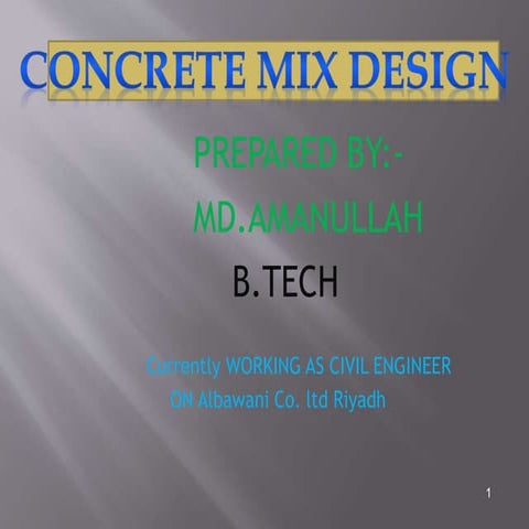 CONCRETE Design mix