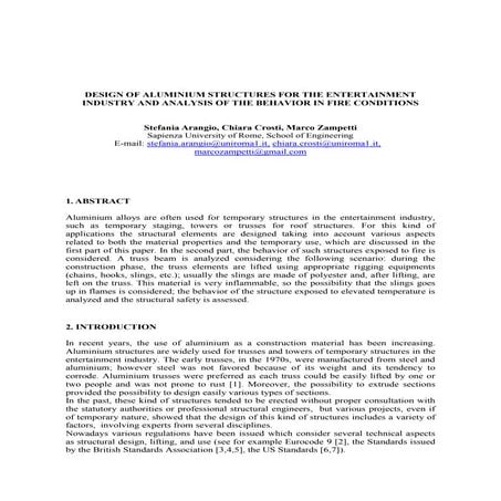 Design of aluminium structures for the entertainment