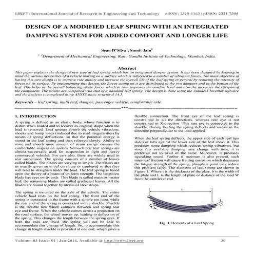 Design of a modified leaf spring with an integrated damping system for added ...