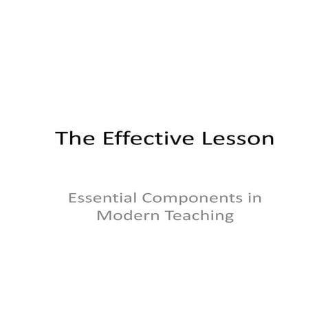 Design of an Effective Lesson