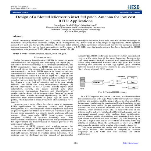 Design of a slotted microstrip antenna