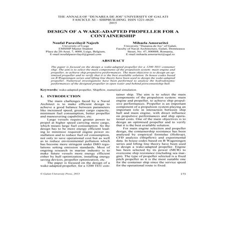 Design of a wake adapted propeller for a containership