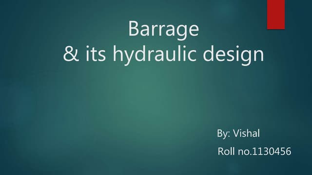 Design of barrages