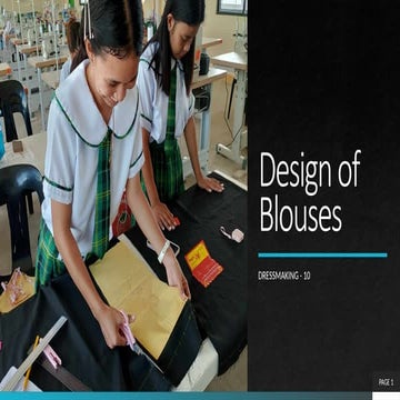 Design of Blouses for Dressmaking  Class