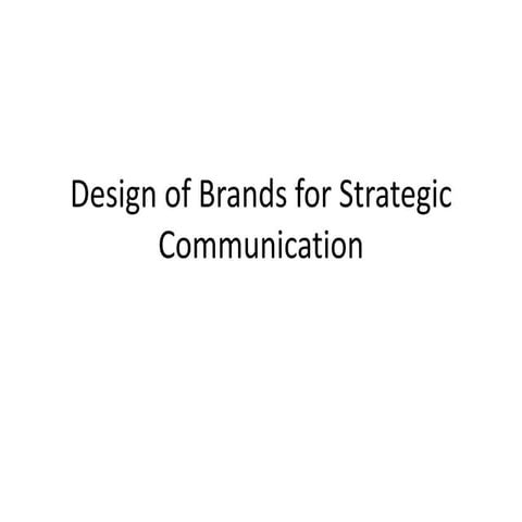 Design of brands for strategic communication