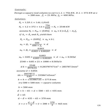 Design of column trail and error example | PDF