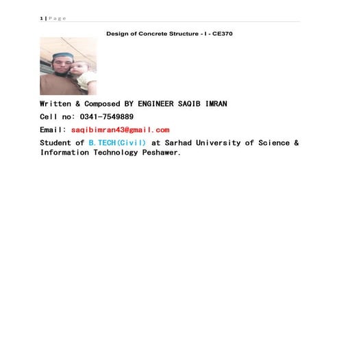 Design of concrete structure   i - ce370