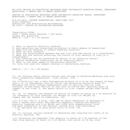 Design of electrical machines 