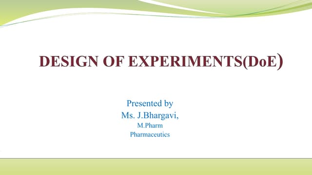 Design of experiment