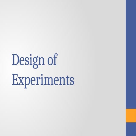 Design of Experimentation  on research proposal