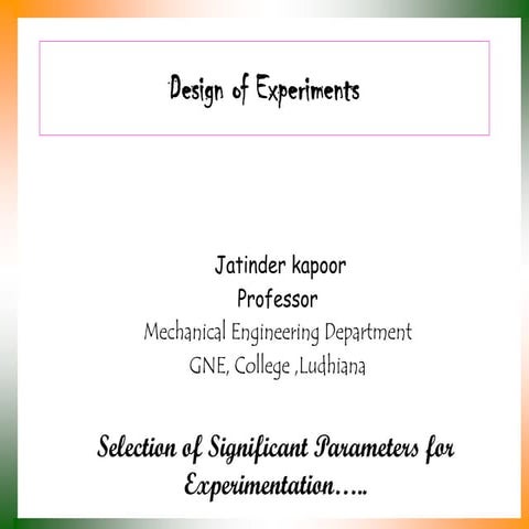 Design of experiments
