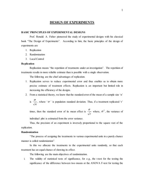 Design of experiments(