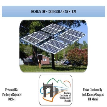 Design off grid solar PV system