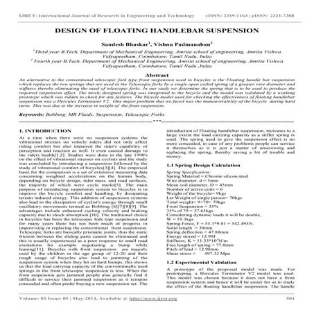 Design of floating handlebar suspension