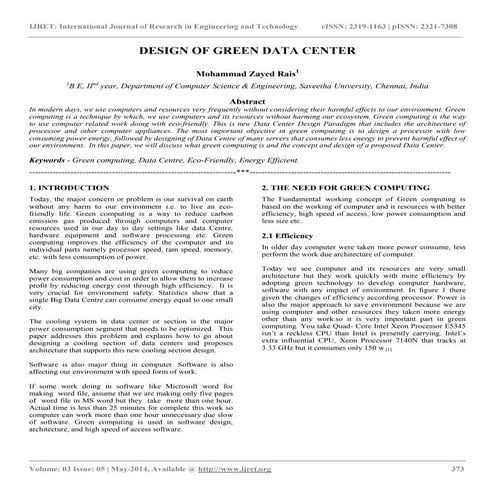 Design of green data center