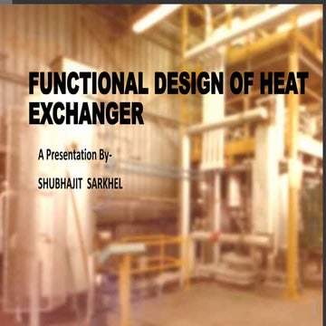 Functional Design of Heat Exchanger
