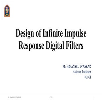 Design of infinite impulse response digital filters 2