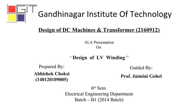Design  of  lv  winding