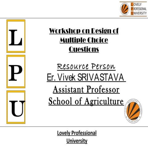 Design of multiple choice questions