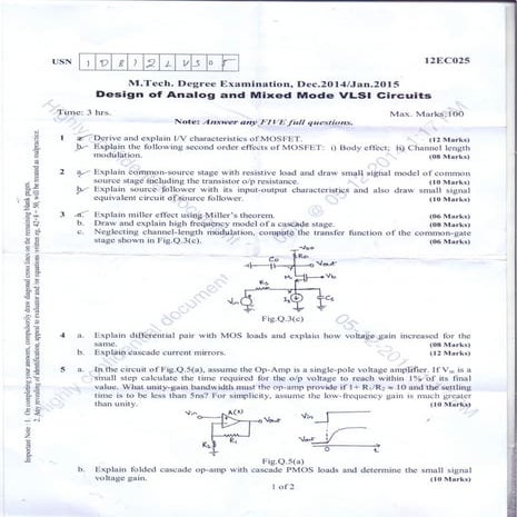 Design of mixed mode vlsi 214 15