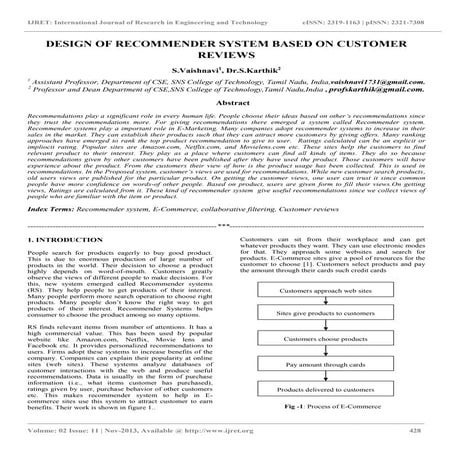 Design of recommender system based on customer reviews