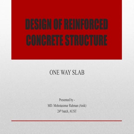 Design of One-Way Slab