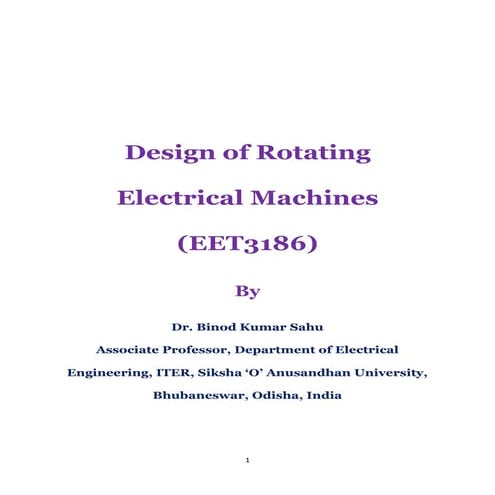 Design of rotating electrical machines