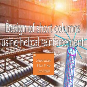 Design of short columns using helical reinforcement