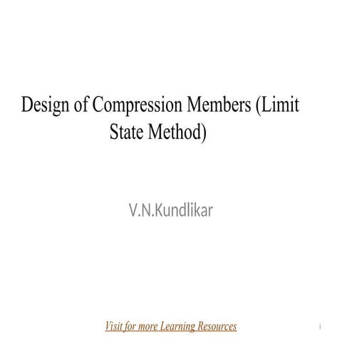 Design of steel structure  (CE5G)-compression member.ppt