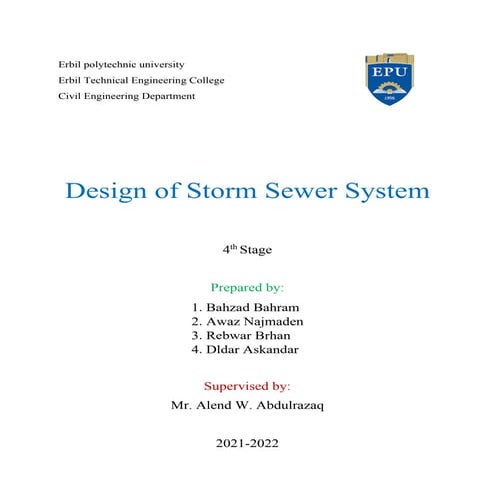 Design of Storm Sewer System