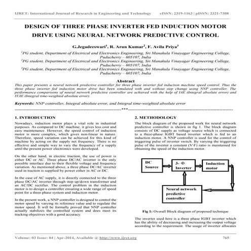 Design of three phase inverter fed induction motor